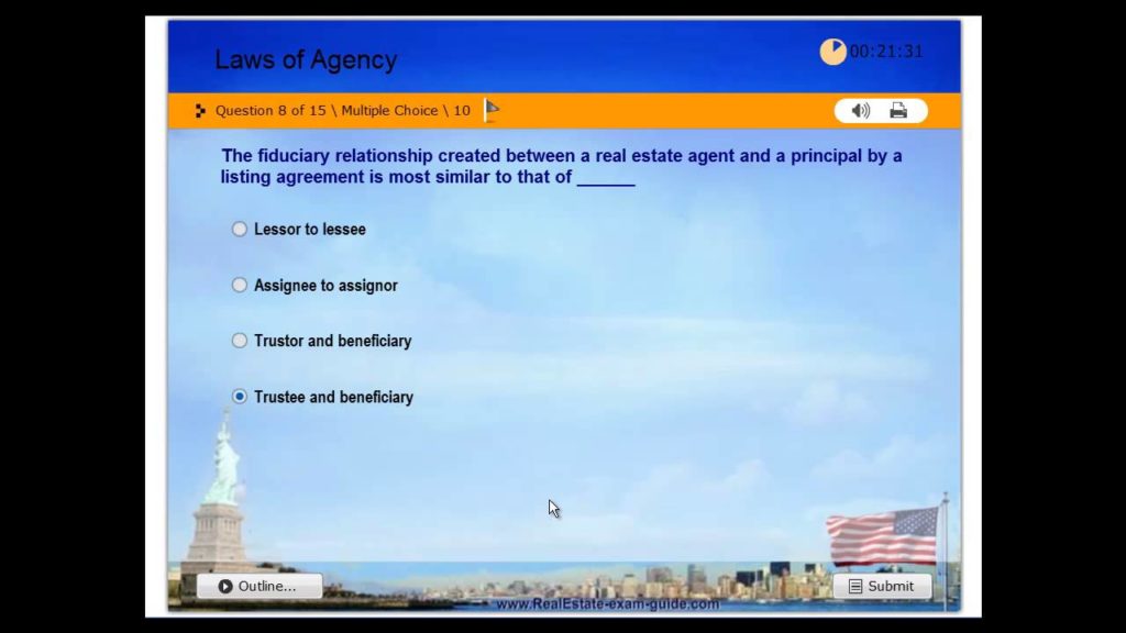 Real Estate License – Practice Exam #1 – Laws of Agency – Free Test – USA -130 Questions