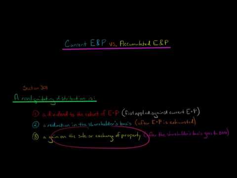 Current E&P vs. Accumulated E&P (U.S. Corporate Tax)