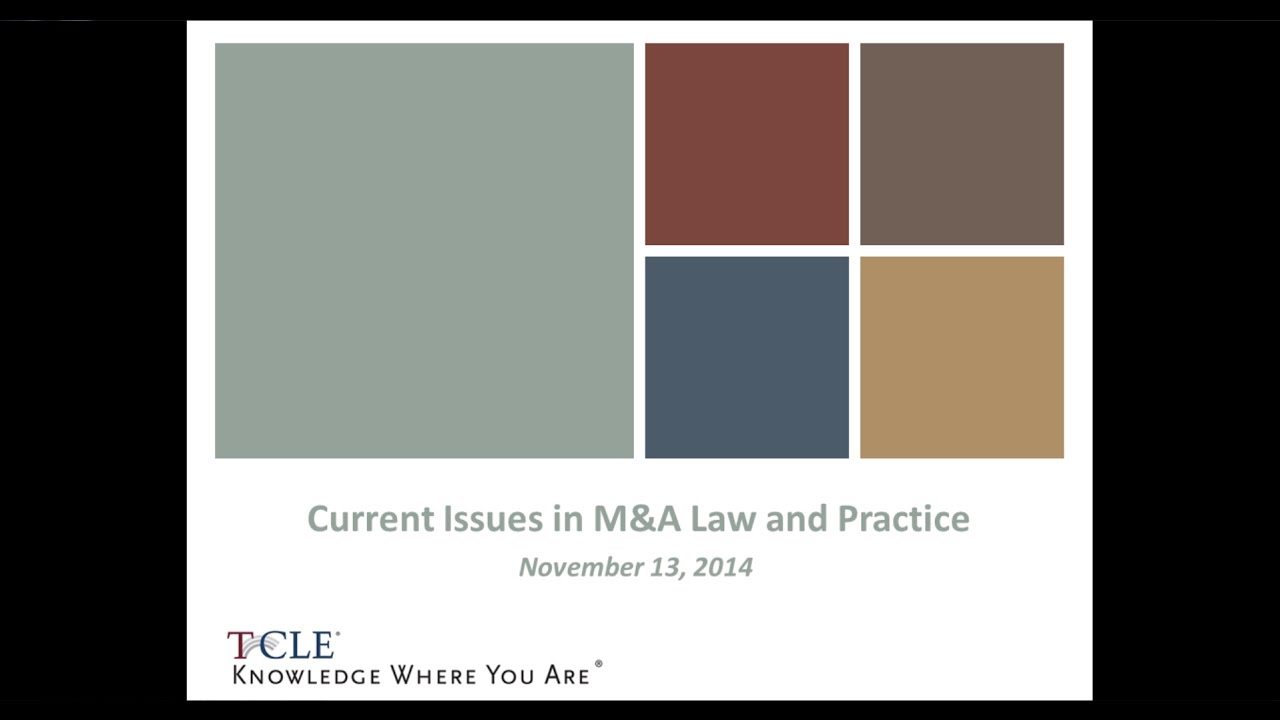 Current Issues in M&A Law and Practice
