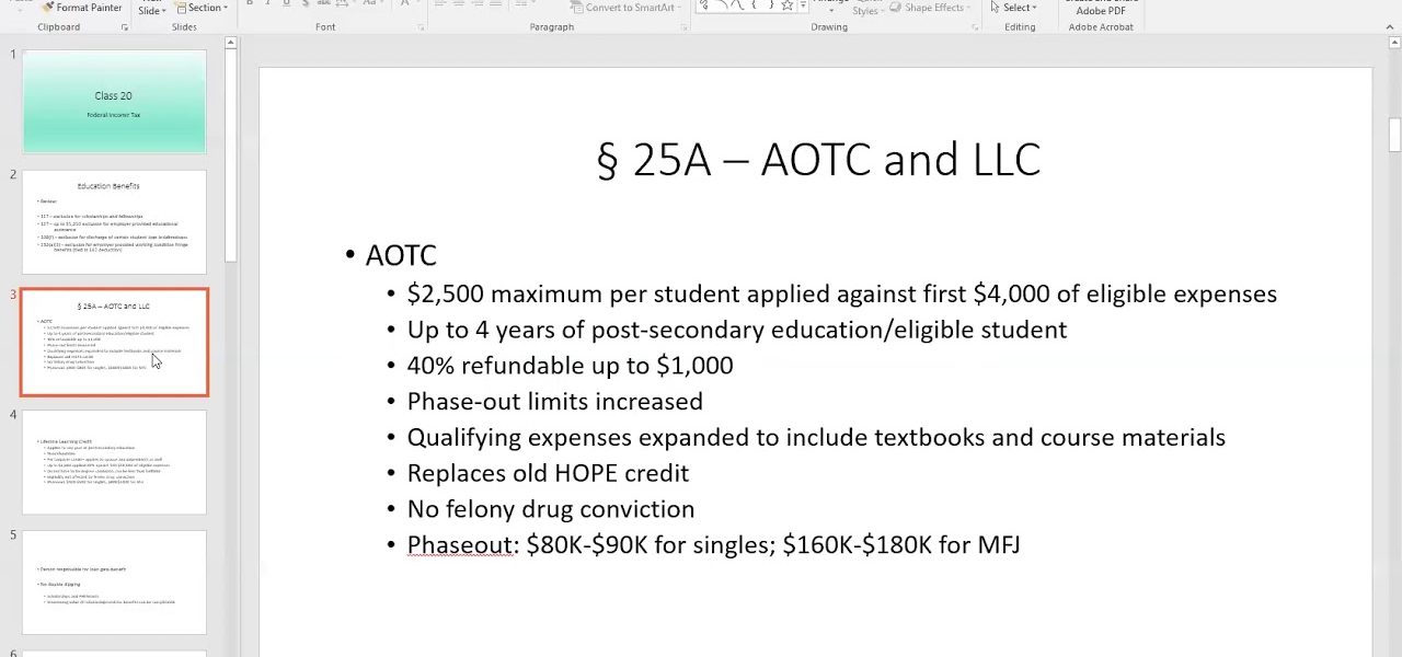 Federal Income Tax Law Class 1