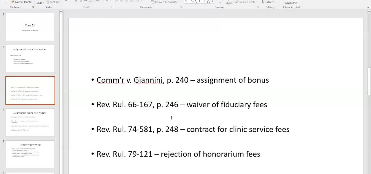 Federal Income Tax Law class 2