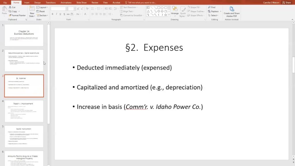 Federal Income Tax Law Class 3