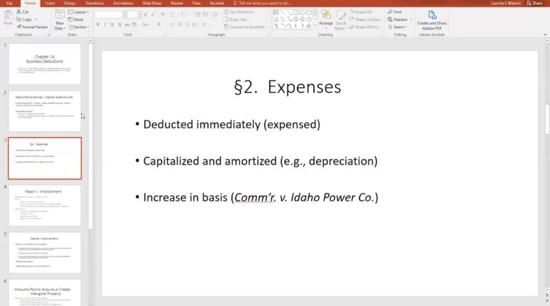 Federal Income Tax Law Class 3