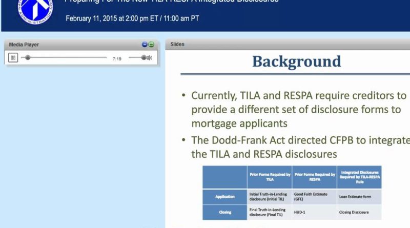 Preparing For The New TILA-RESPA Integrated Disclosures