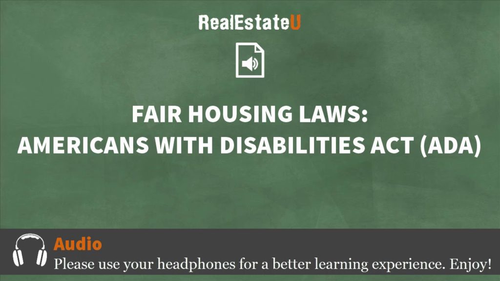 25.2 Fair Housing Laws: Americans with Disabilities Act ADA | Georgia Real Estate