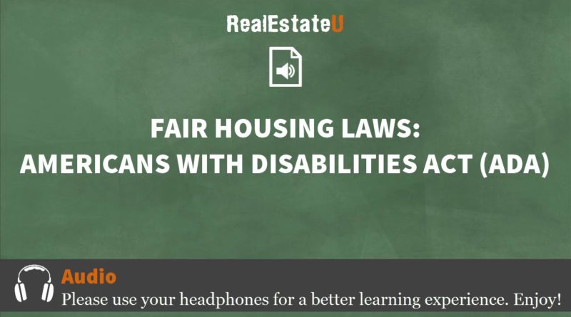 25.2 Fair Housing Laws: Americans with Disabilities Act ADA | Georgia Real Estate