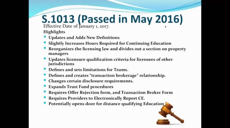 SCR Webinar: Changes to Real Estate License Law – Presented by LLR