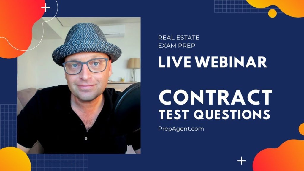 Real Estate Exam Prep Live Webinar on CONTRACT Test Questions  | PrepAgent (9/22/20)