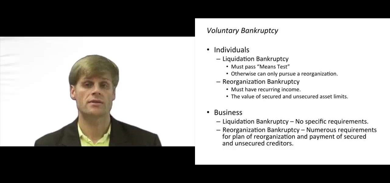 Voluntary and Involuntary Bankruptcy - Requirements